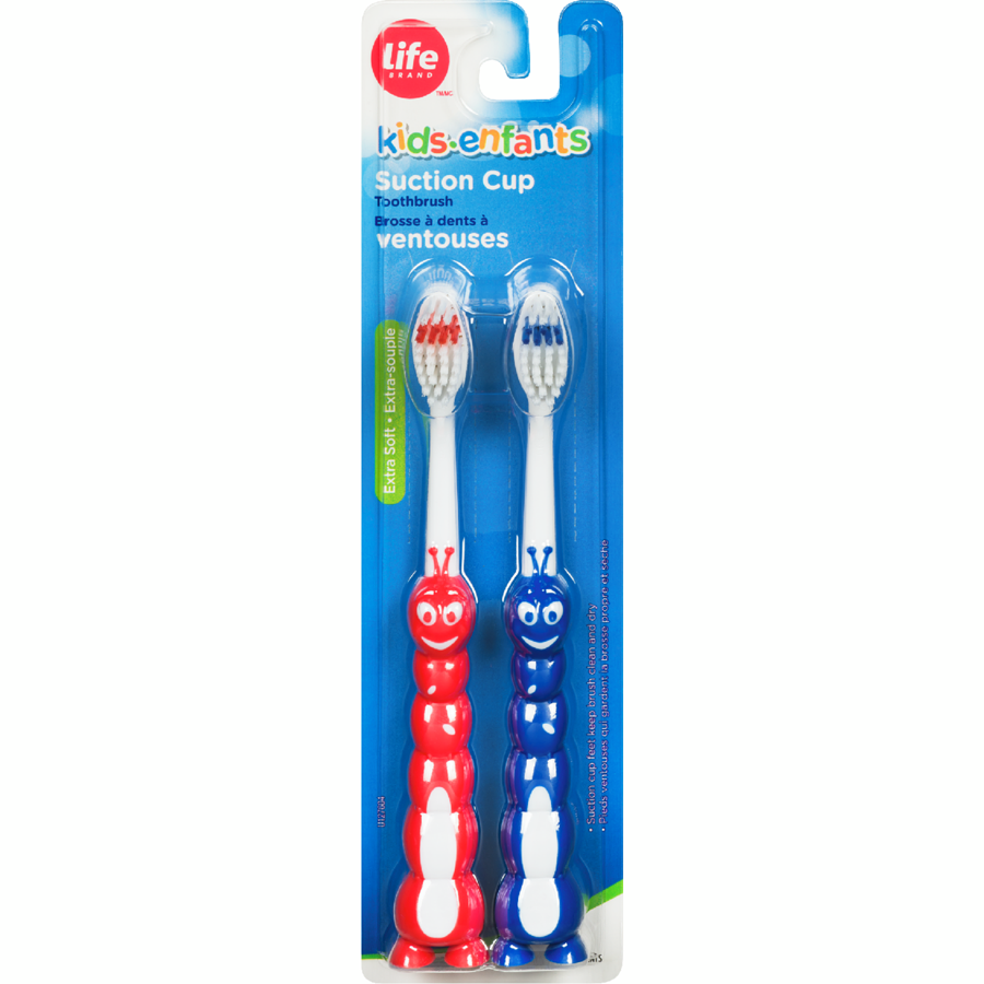 Life Brand Kids Caterpiller Toothbrush, with suction cups, 2-pack