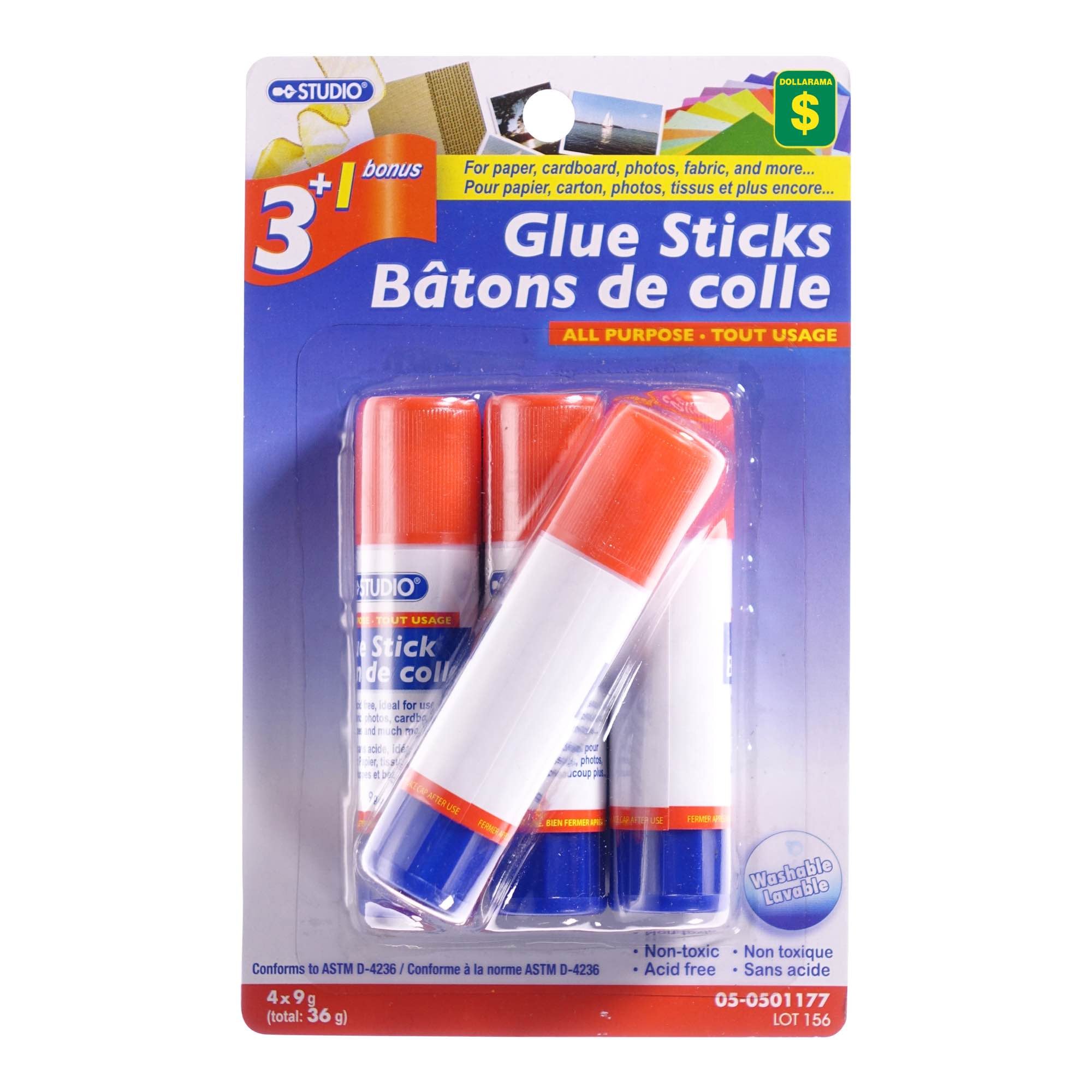 Studio Glue Sticks, Washable,  3+1 Bonus, 4x9g
