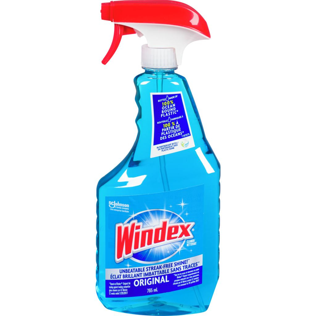 Windex Cleaner, Blue Glass Cleaner Original, 765 mL