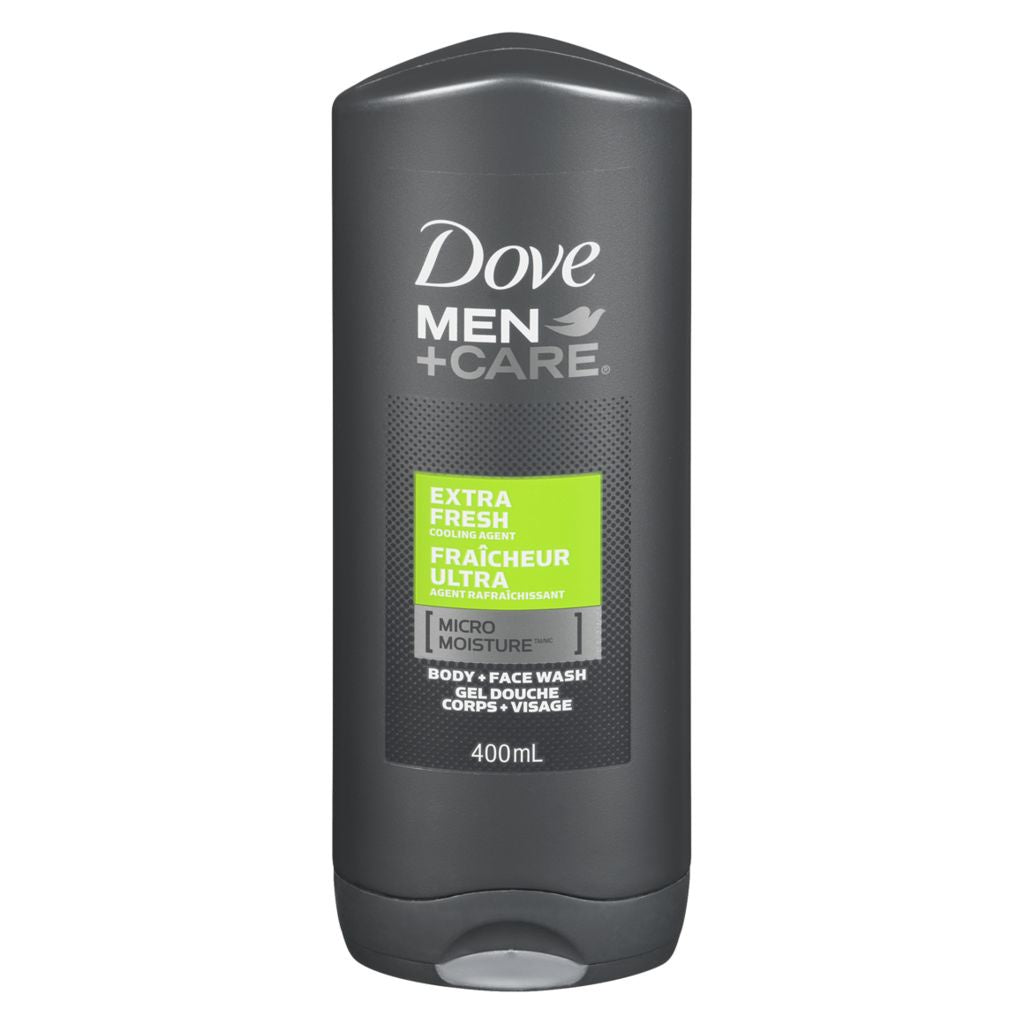 Dove Body Wash, Men, Extra Fresh Micro Moisture, 400 mL