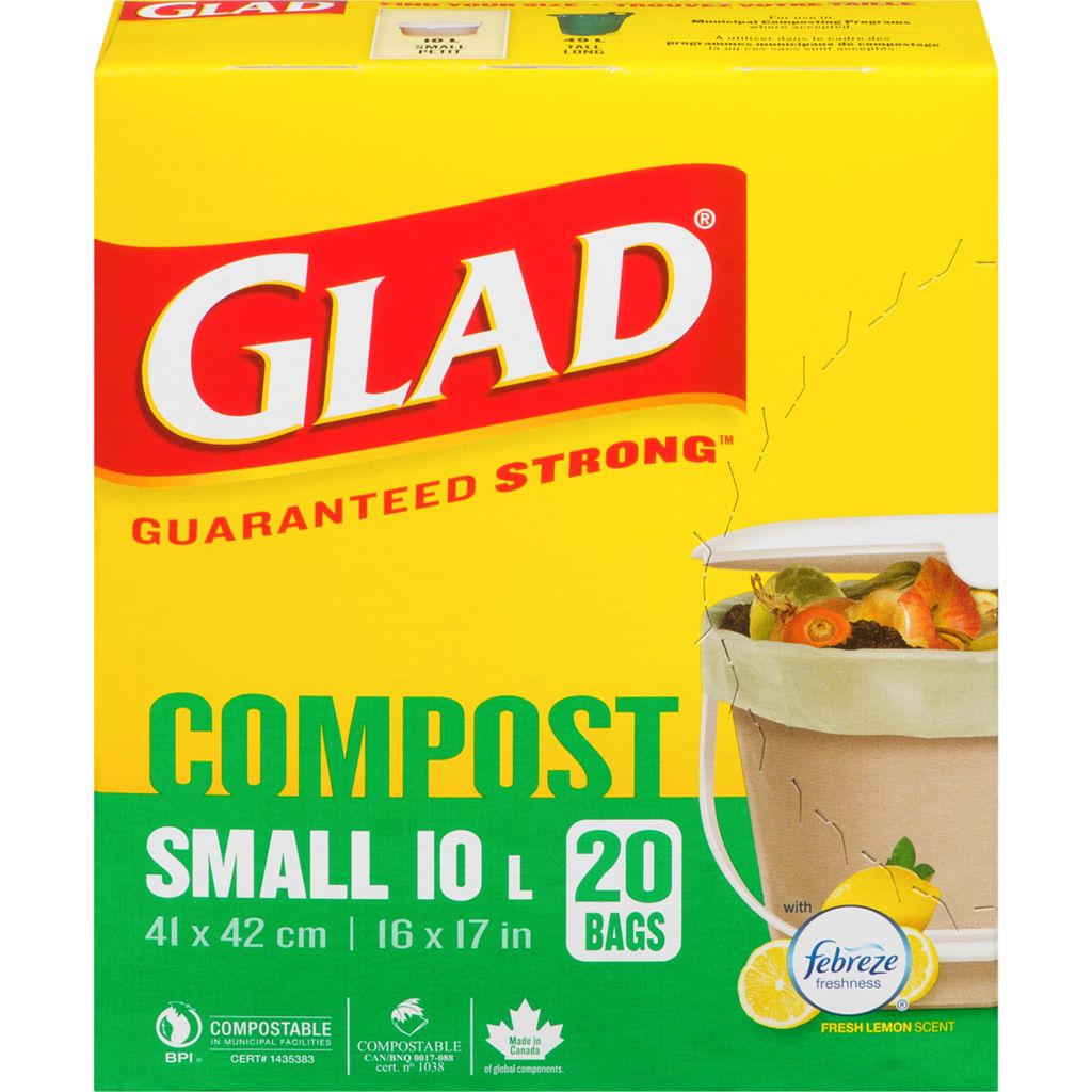Glad Compostable Waste Bags, Small, 20 bags