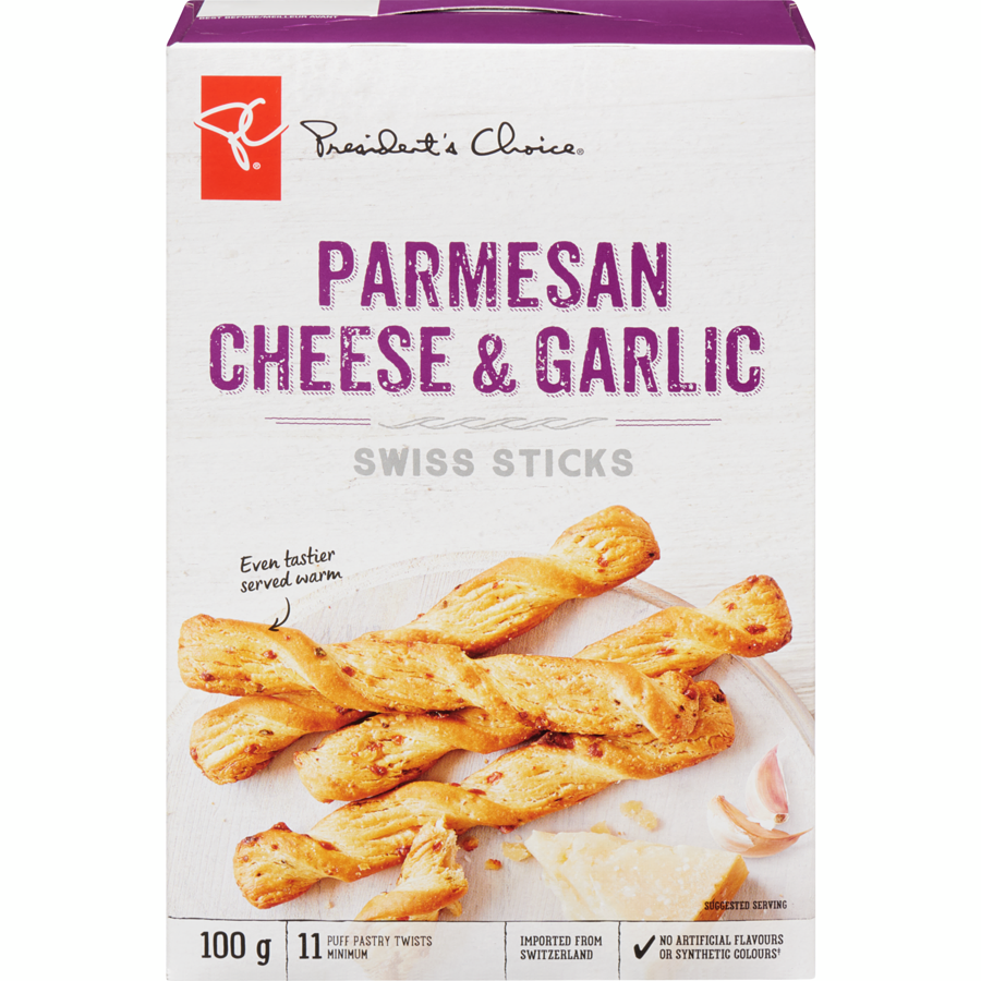 PC Swiss Sticks,  Parmesan Cheese & Garlic, 100 g