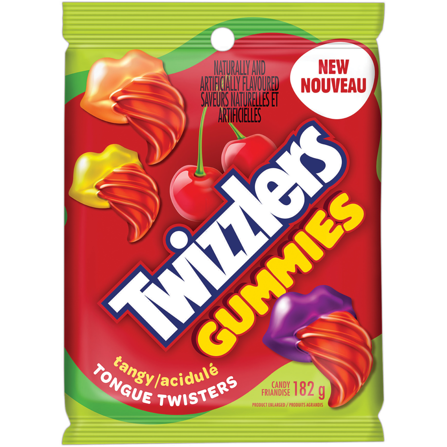 Twizzlers Gummies, Tongue Twisters Tangy, 182 g