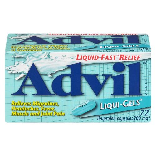 Advil, Liqui-Gels, 200mg, 72's