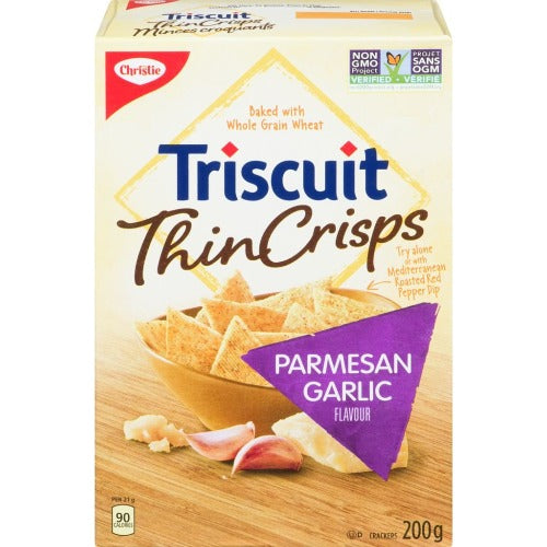 Christie Triscuit Crackers, Thin Crisps - Parmesan Garlic - 200 g