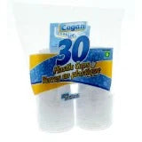Cogan Plastic Cups, Clear, 30-pack