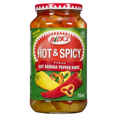 Bick's Hot & Spicy Pickled Banana Pepper Rings, 750ml