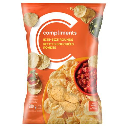 Compliments White Bite Size Round Tortilla Chips, 280g