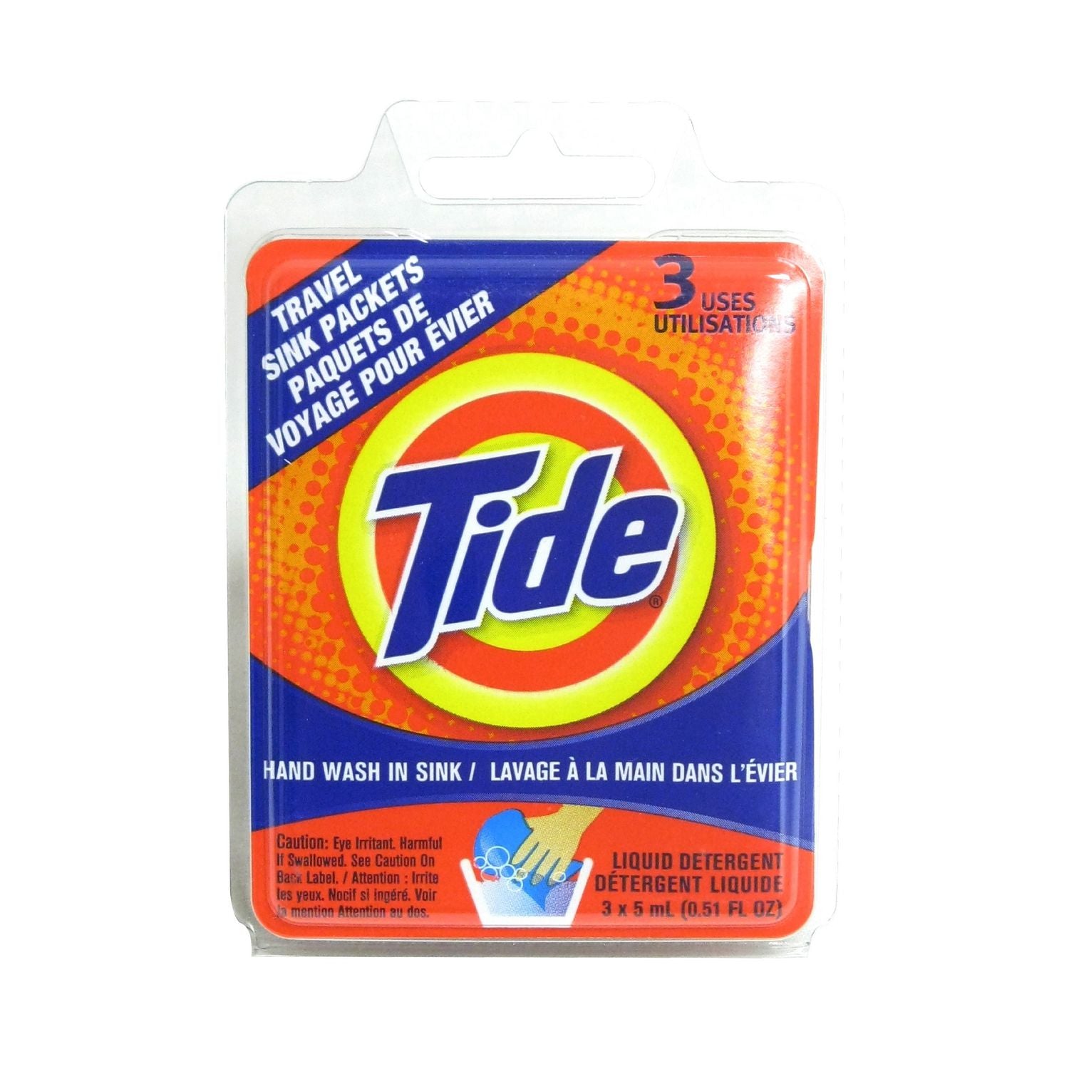 Tide Laundry Detergent, 3 uses - Travel Size, Hand Wash in Sink