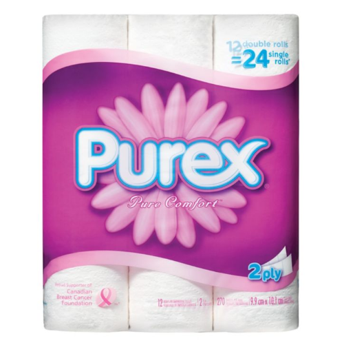Purex Toilet Paper, 2 Ply, Double Roll, 12 rolls