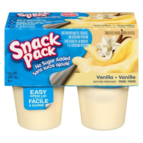 Hunt's Snack Pack Puddings, Vanilla, No Sugar Added, 4x99g