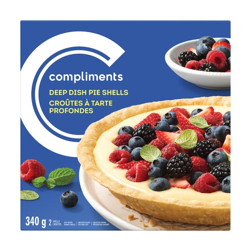 Compliments Deep Dish 9 Inch Pie Shells, 340g