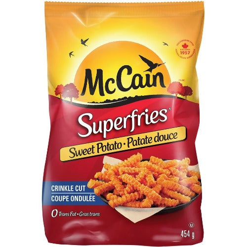 McCains Fried Potatoes, Superfries, Sweet Potato, Crinkle Cut, 454 g