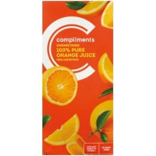 Compliments Juice,  Orange, 1 L
