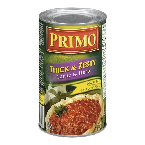 Primo Pasta Sauce, Thick & Zesty, Garlic & Herb, 680ml