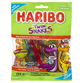 Haribo Candy, Twin Snakes, Sweet & Sour, 175 g