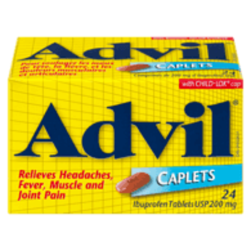Advil, Caplets, 200 mg, 24's