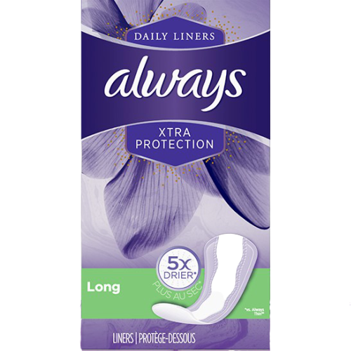 Always Feminine Hygiene, Daily Liners, Long, 48