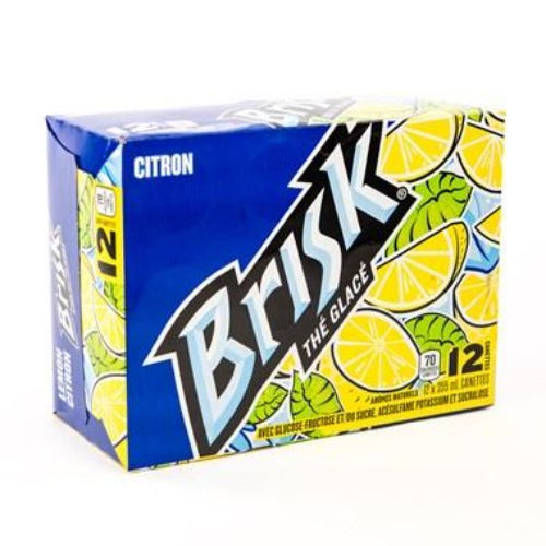 Brisk Lemon Iced Tea, 355mL Cans, 12 Pack