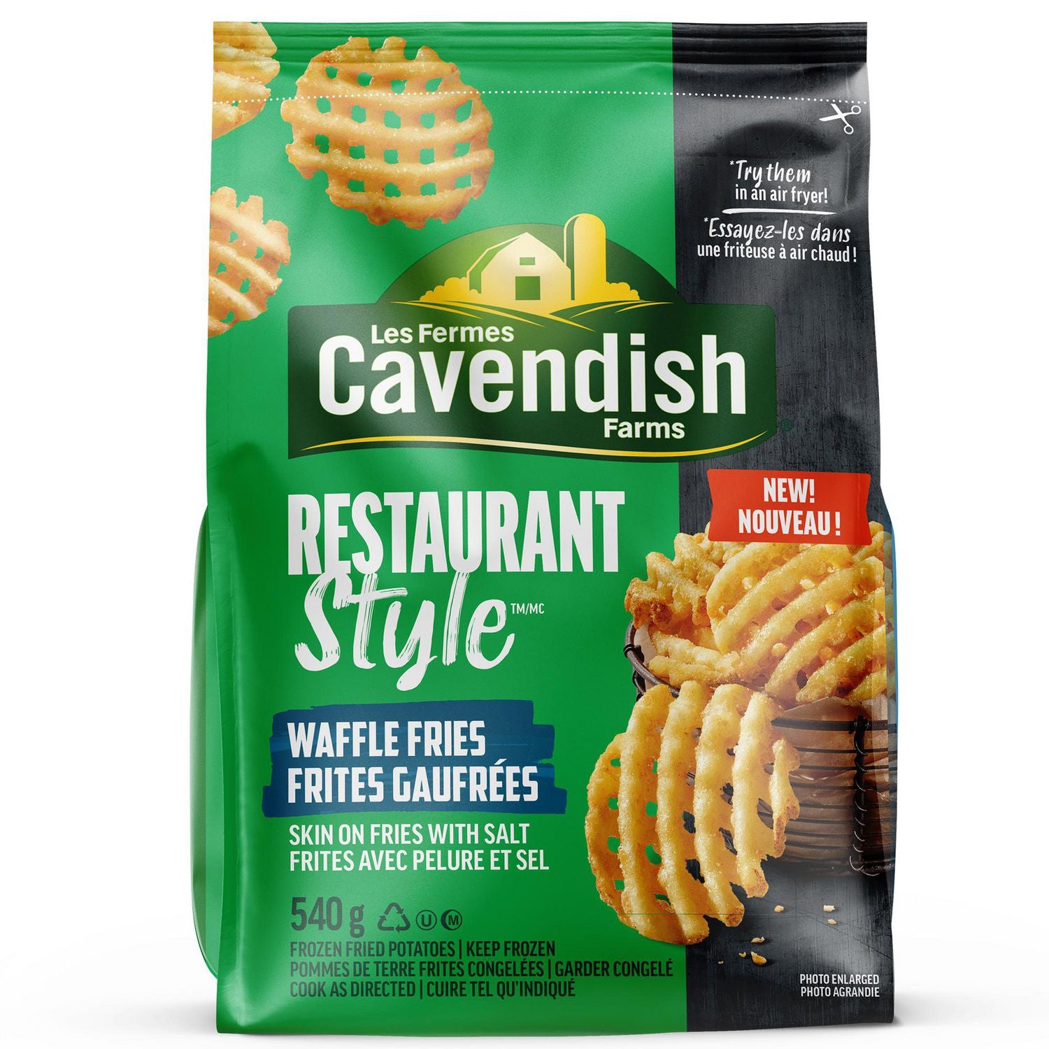 Cavendish Farms Restaurant Style, Waffle Fries, 540 g