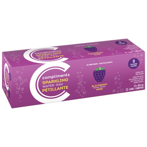 Compliments Blackberry Sparkling Water 355 ml