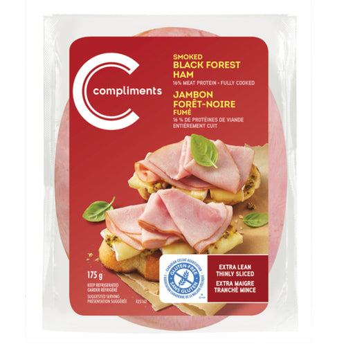 Compliments Deli Ham, Black Forest, Thinly Sliced, 175g