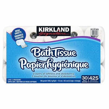 Kirkland Toilet Paper, Bathroom Tissue, 30 rolls