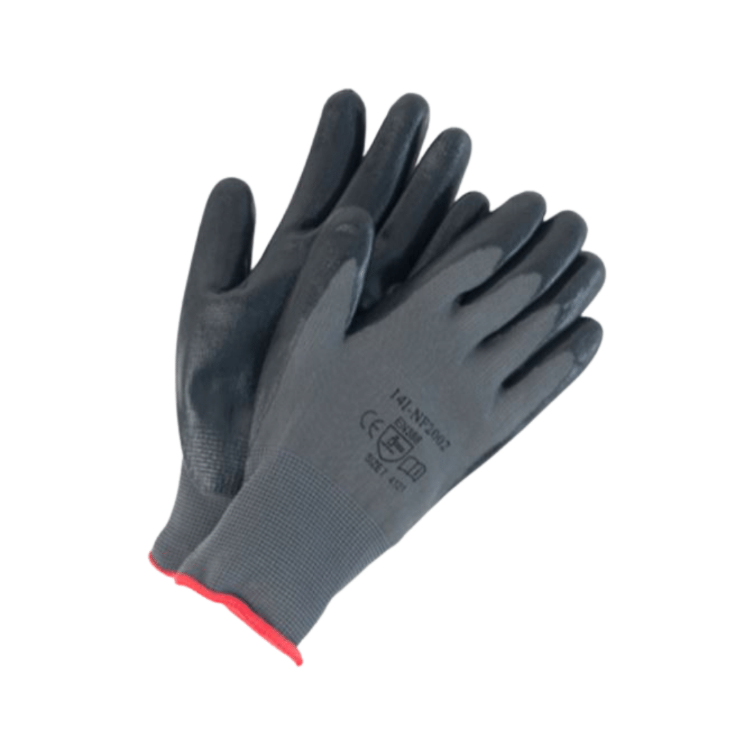Foam Nitrile Dipped Gloves, Black