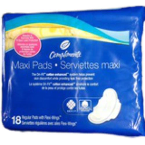 Compliments Pads, Regular Maxi with Flexi-Wings, 18 count