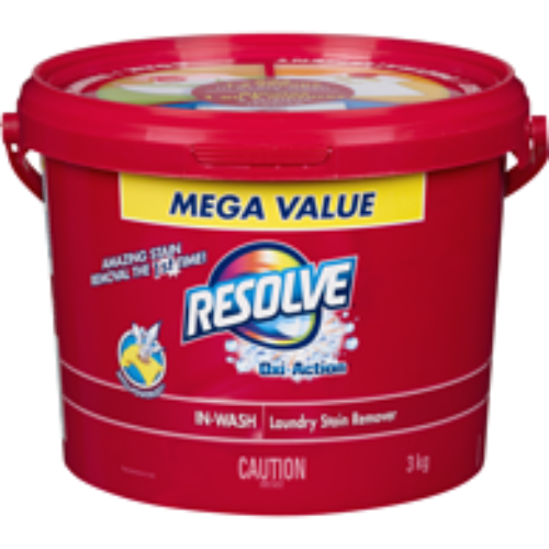 Resolve Laundry Stain Remover, In-Wash Powder, All Colors, Mega Value Pack, 3Kg