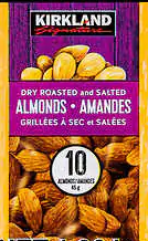 Kirkland Snacking Nuts, Dry Roasted & Salted Almonds, 45g