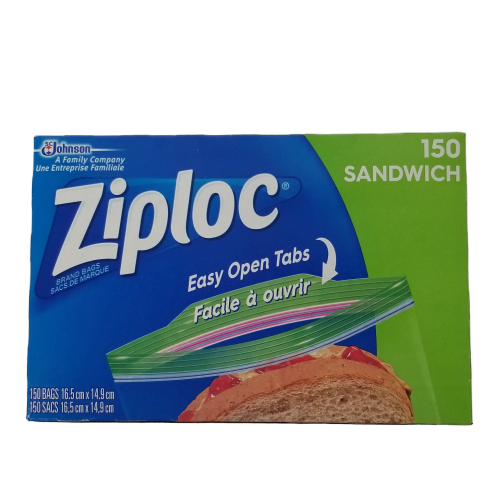 Ziploc Storage Bags, Sandwich, 150