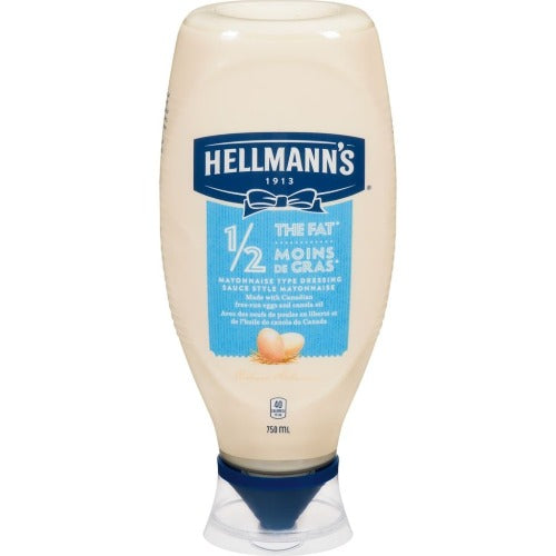 Hellmann's Mayonnaise, 1/2 The Fat, Big Squeeze, 750ml