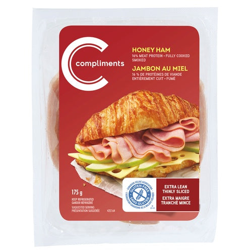 Compliments Deli Ham, Honey, Thinly Sliced, 175g