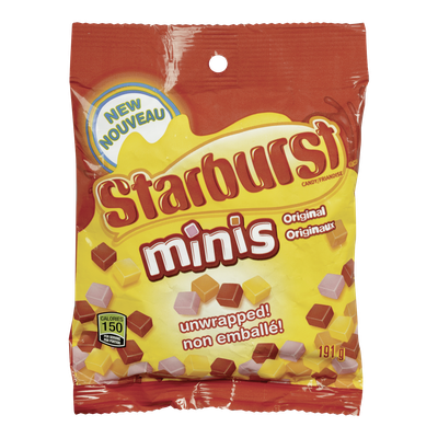 Starburst Candy, Original Minis, Unwrapped, 191 g