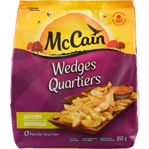 McCains Fried Potatoes, Wedges, Savory, 650g
