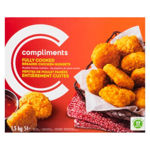 Compliments Breaded Chicken Nuggets, 700 g, 24+ Pieces