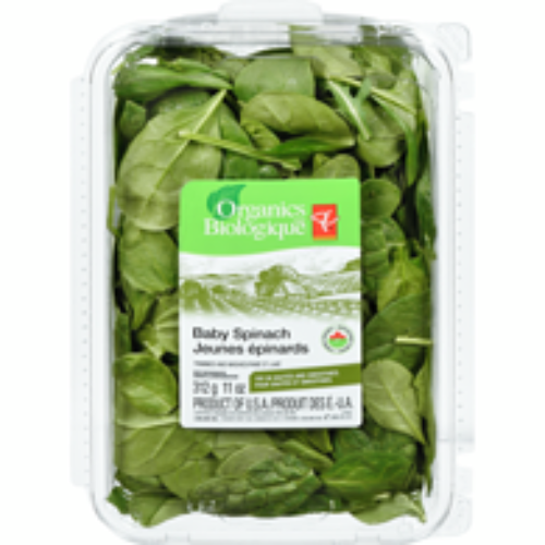 PC Organics Baby Spinach, 312 g