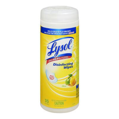 Lysol Disinfecting Wipes, Citrus, 35