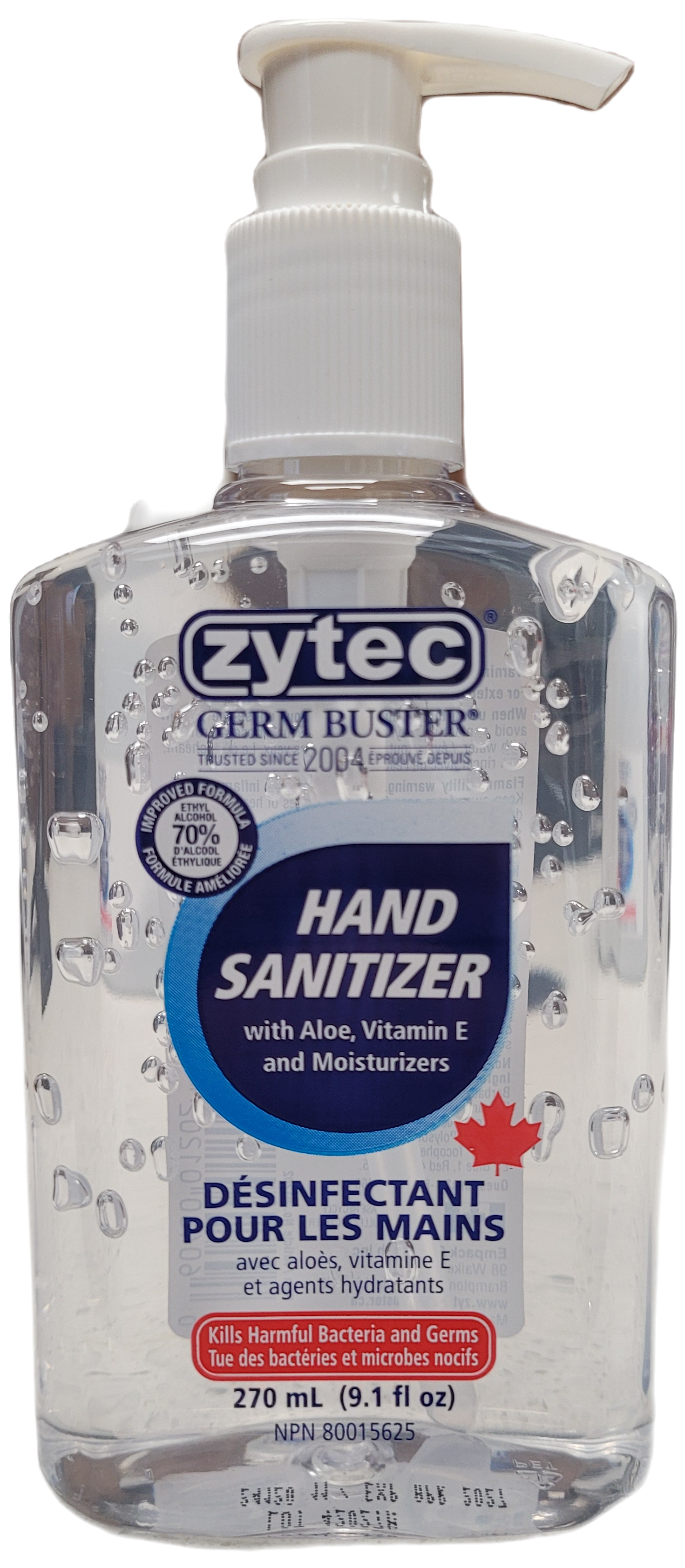 Zytec Germ Buster, Hand Sanitizer, Disinfectant, w/Vitamin E & Moisturizers, 270ml