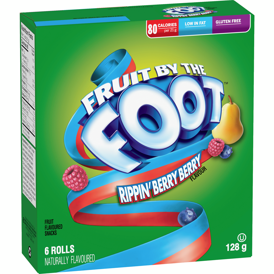 Betty Crocker Fruit Snacks, Fruit By The Foot, Rippin' Berry Berry,  128 g