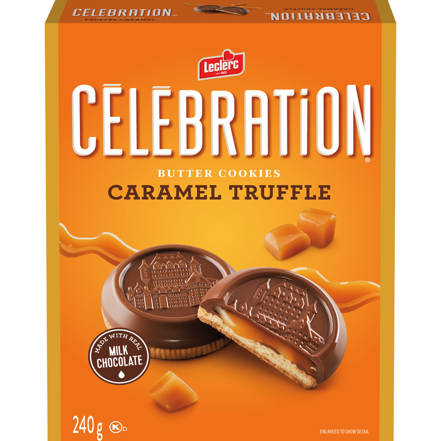 Leclerc Celebration Butter Cookies, Caramel Truffle, 240 g