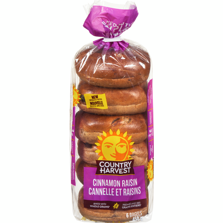 Country Harvest Cinnamon Raisin, 6 Bagels, 450g