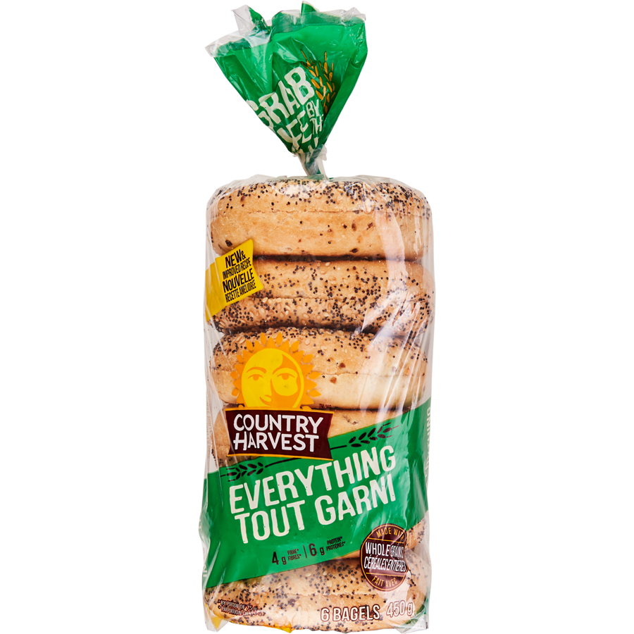 Country Harvest Everything Bagels, 6 Bagels, 450g