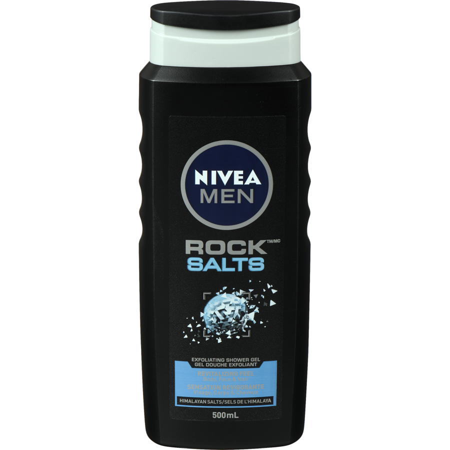 Nivea Body Wash, Men, 3 in 1, Rock Salts, 500 ml
