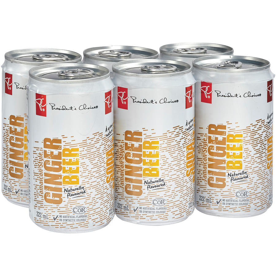 PC Jamaican-Style Ginger Beer, Mini, 6 x 222ml