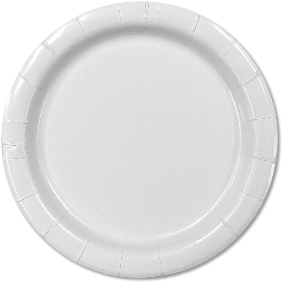 Paper Plates, Dessert, White Round, 7", 20