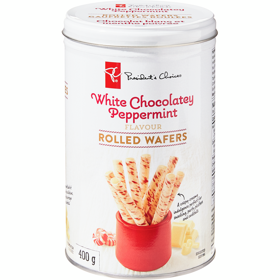 PC Rolled Wafers, White Chocolatey Peppermint,  400g