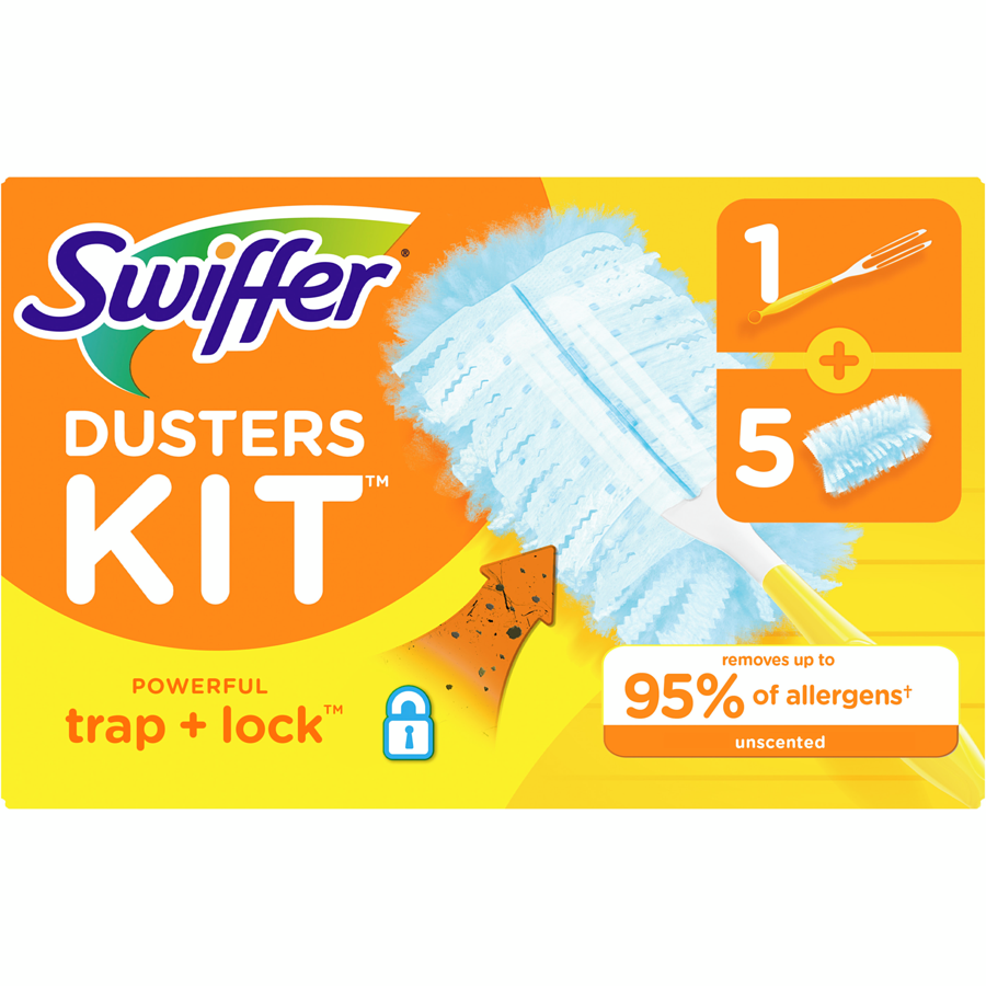 Swiffer Dusters, Dusting Kit, 5 Refills + 1 Handle