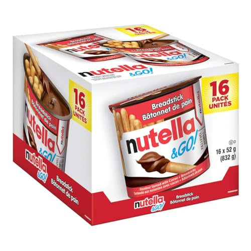 Nutella & Go!, Hazelnut Spread w/ Cocoa & Breadsticks, 16 packs x 52g